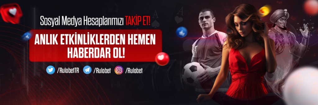 Rulobet sosyal medya hesaplarını takip ederek güncel giriş adreslerinden ve promosyonlardan hızlıca haberdar olabilirsiniz.